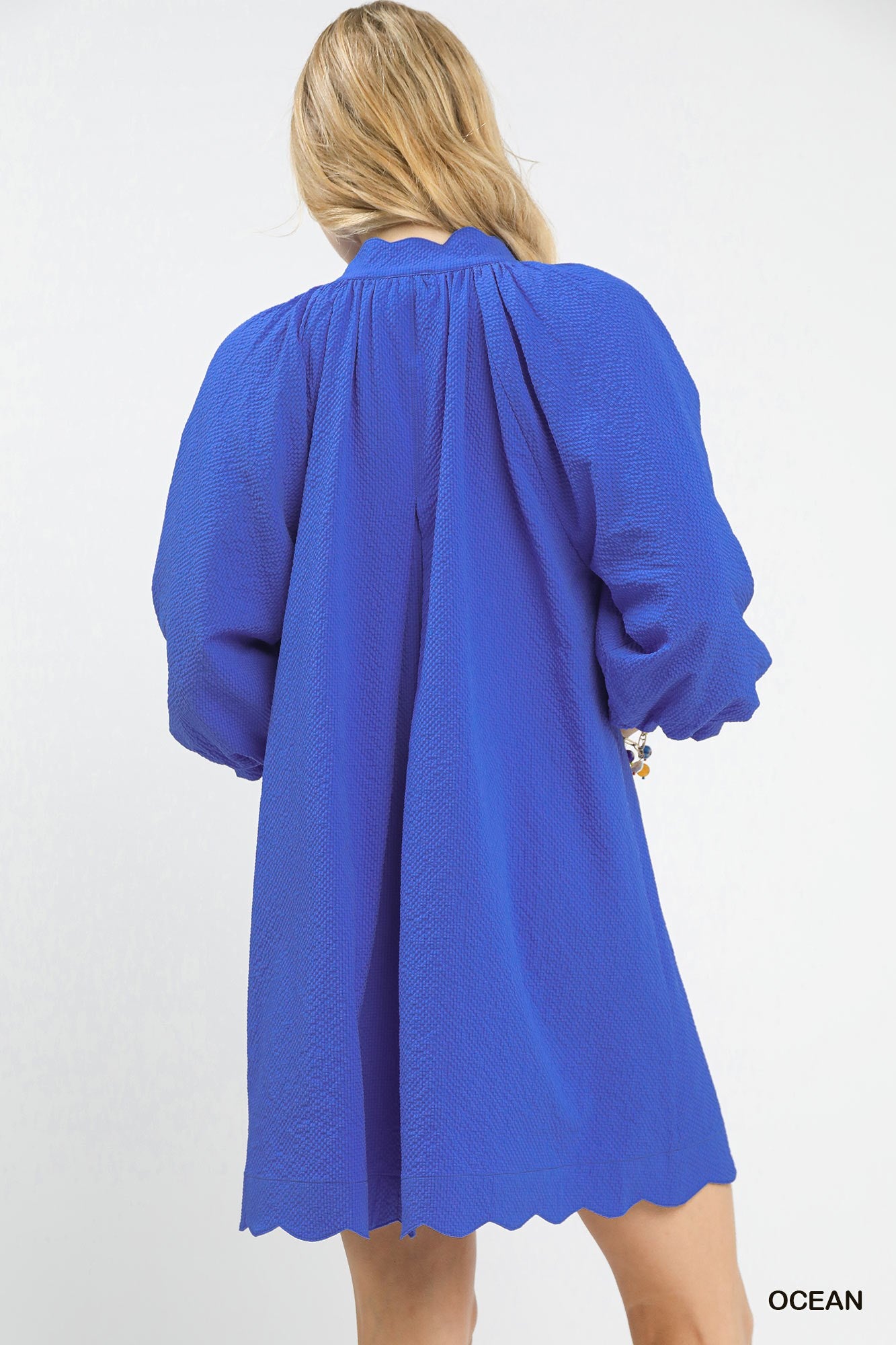 The Ocean Breeze Scallop Hem Dress