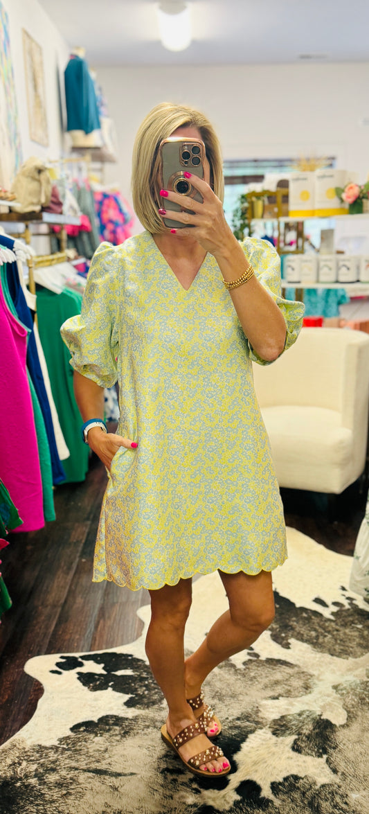 The Lemon Lime Puff Sleeve Dress
