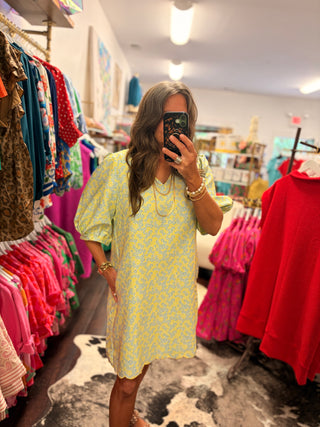 The Lemon Lime Puff Sleeve Dress