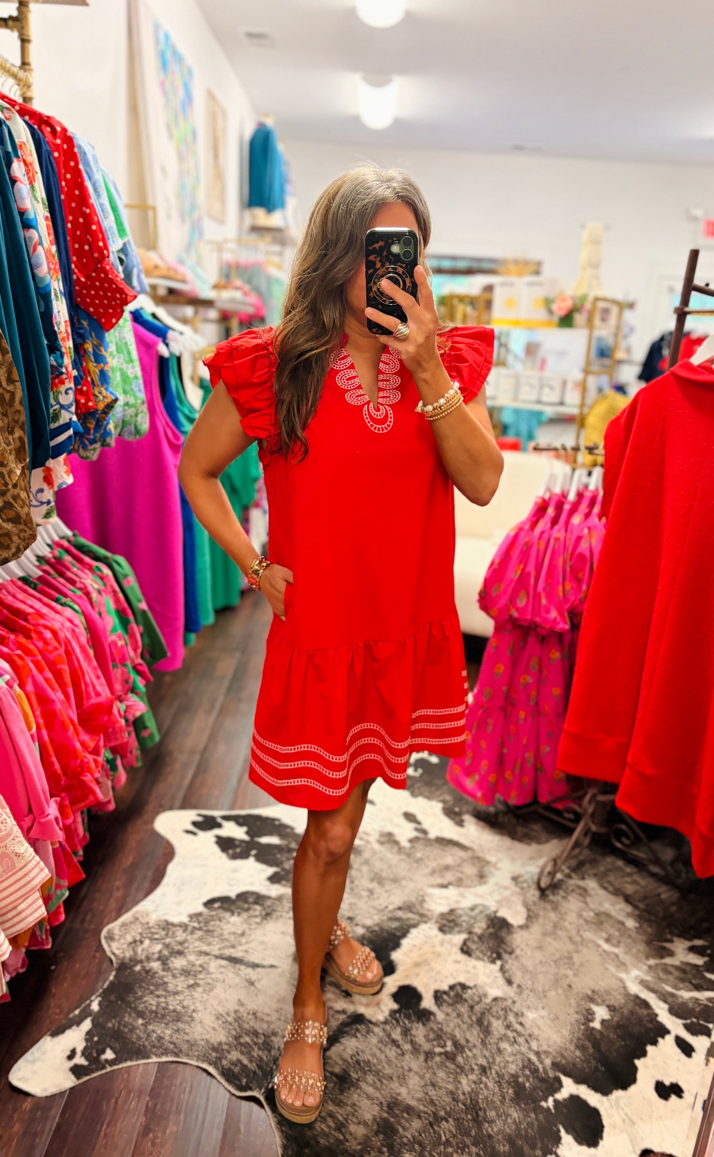 The Scarlet Charm Embroidered Dress