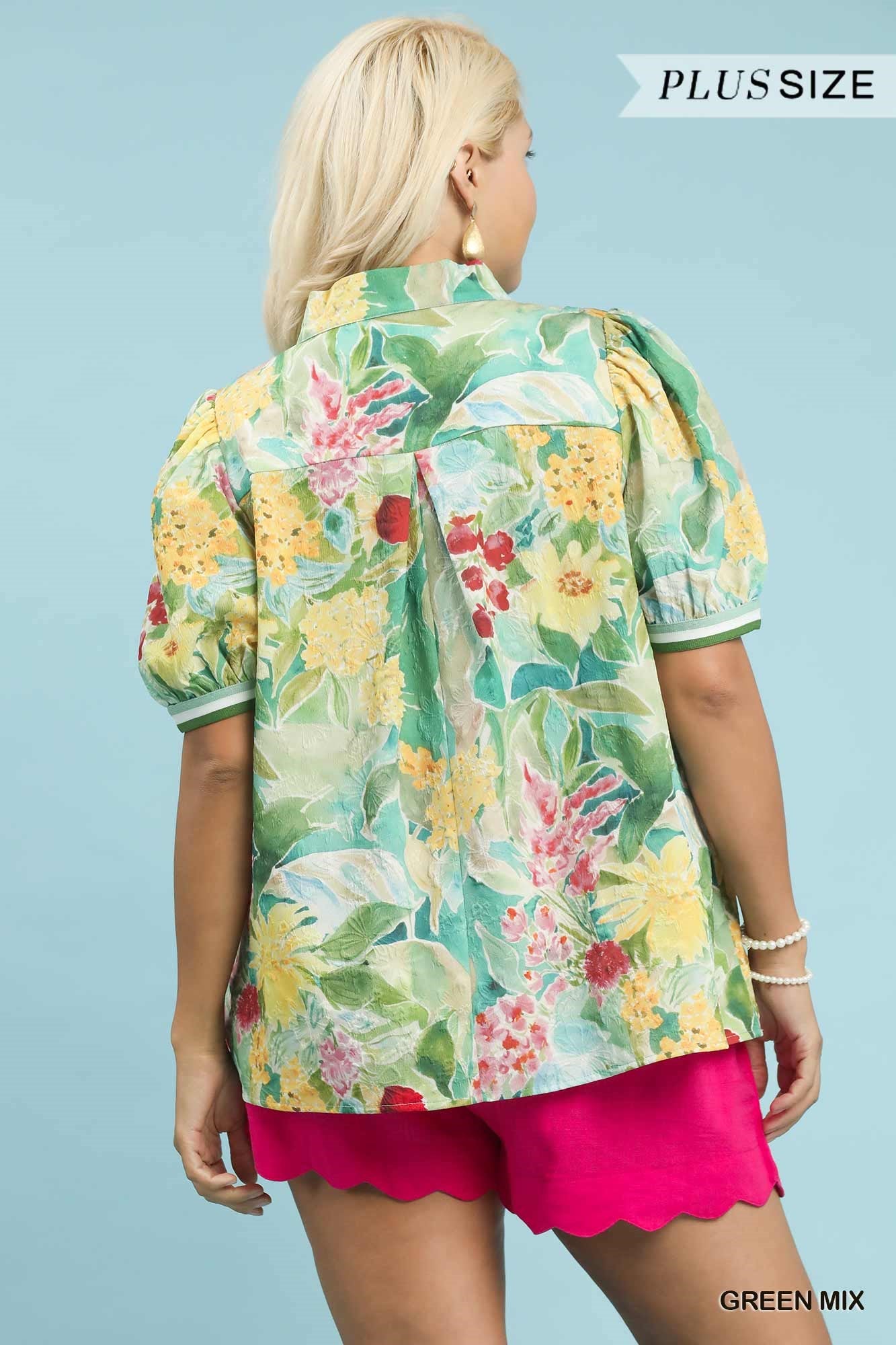 The Garden Puff Sleeve Top - Curvy