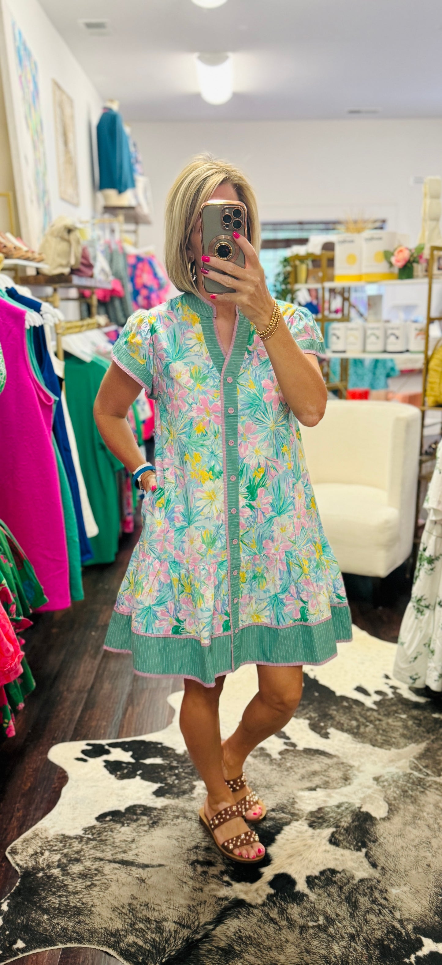 The Watercolor Button Dress