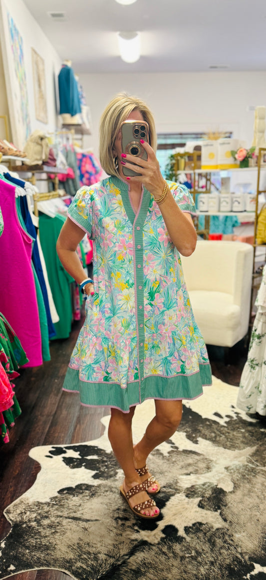 The Watercolor Button Dress