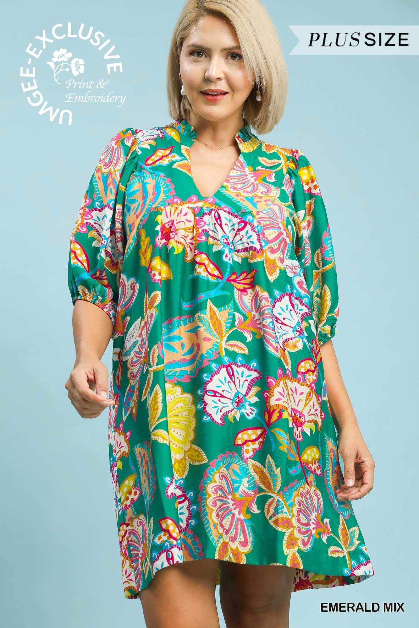 The Emerald Bloom Dress - Curvy