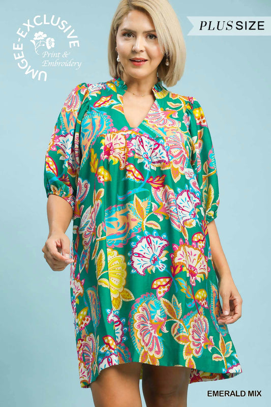 The Emerald Bloom Dress - Curvy