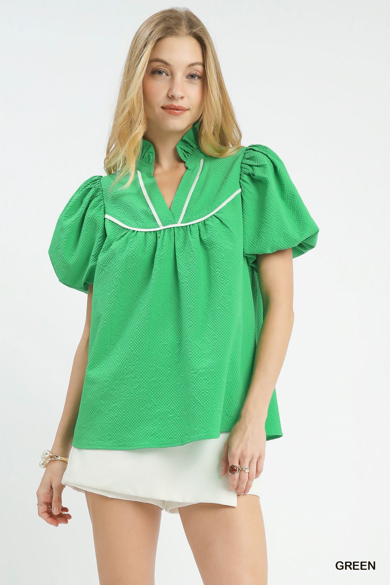 The Emerald Puff Sleeve Top