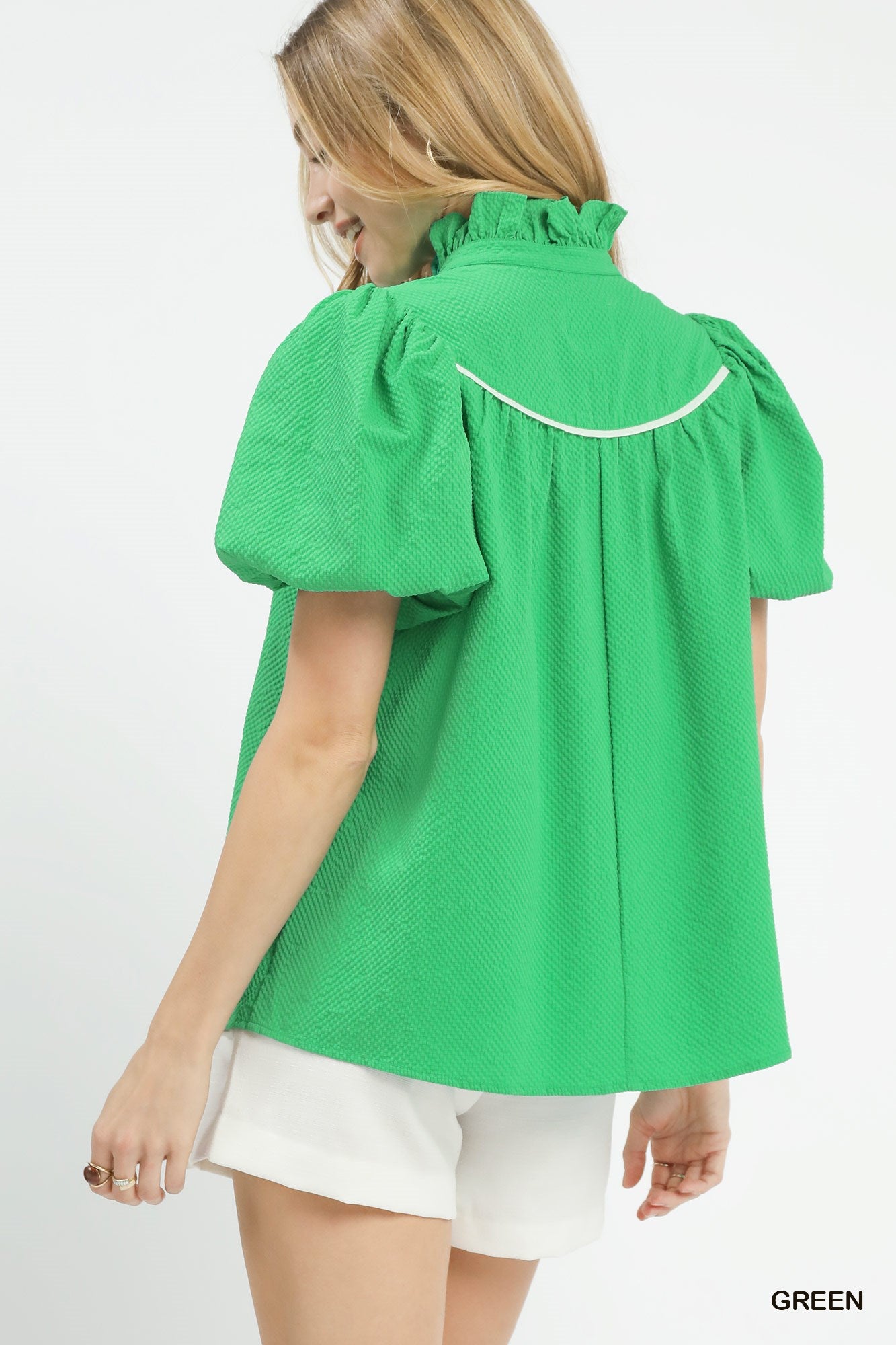 The Emerald Puff Sleeve Top