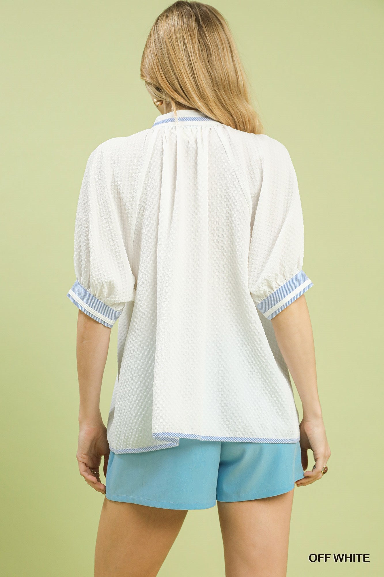 The Coastal Breeze Trimmed Blouse