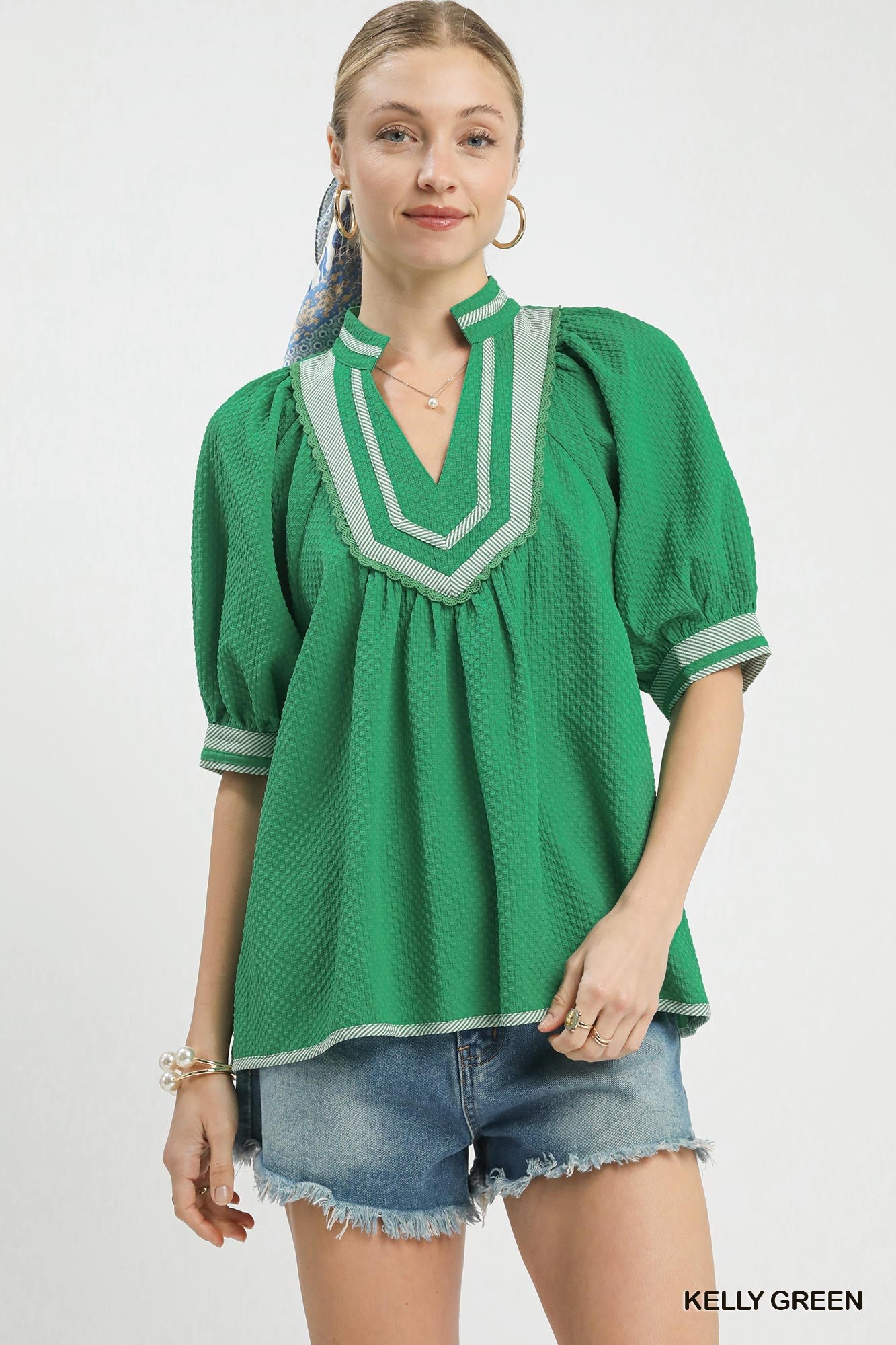 The Coastal Breeze Trimmed Blouse