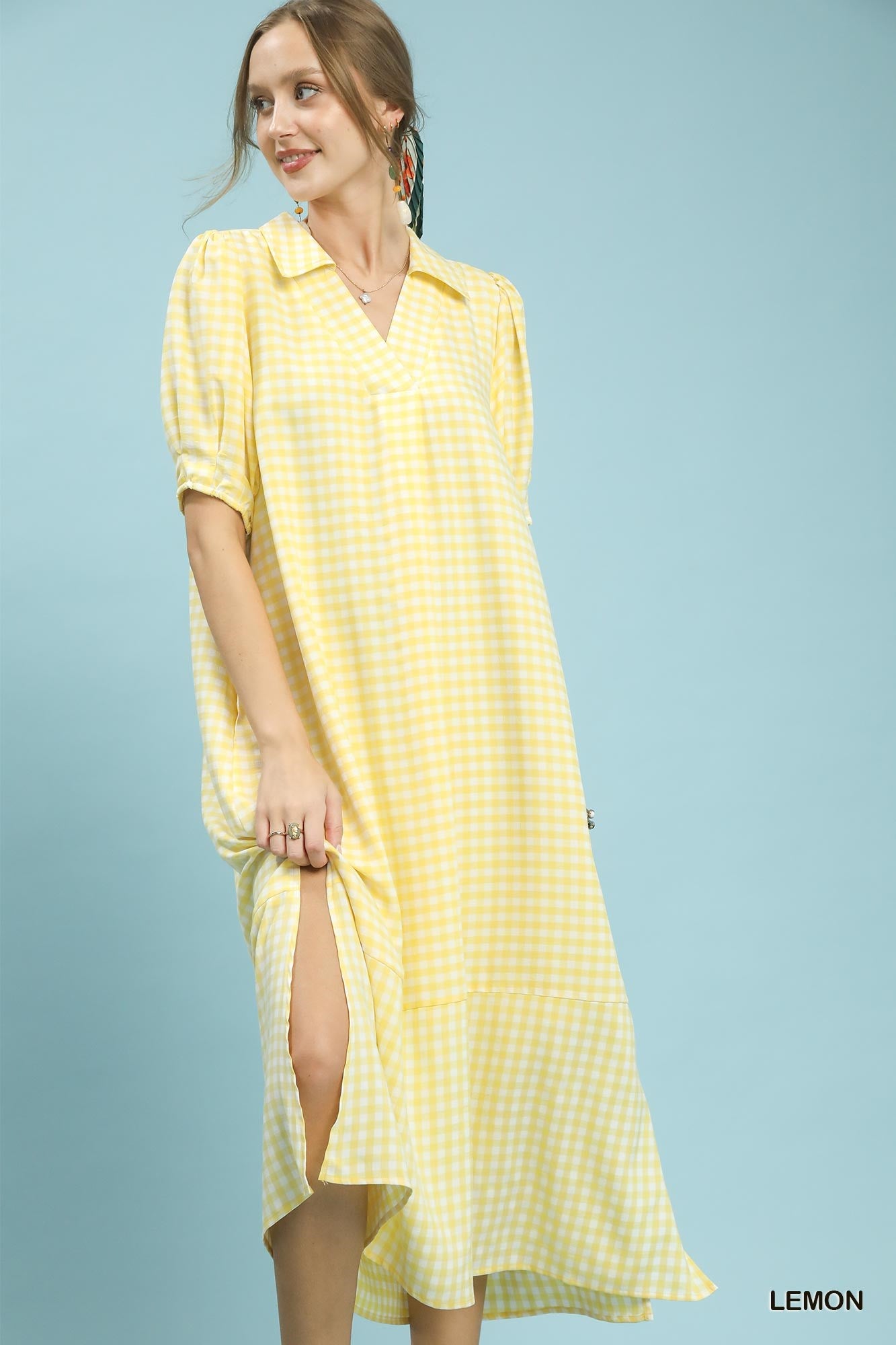 The Sunny Gingham Midi Dress