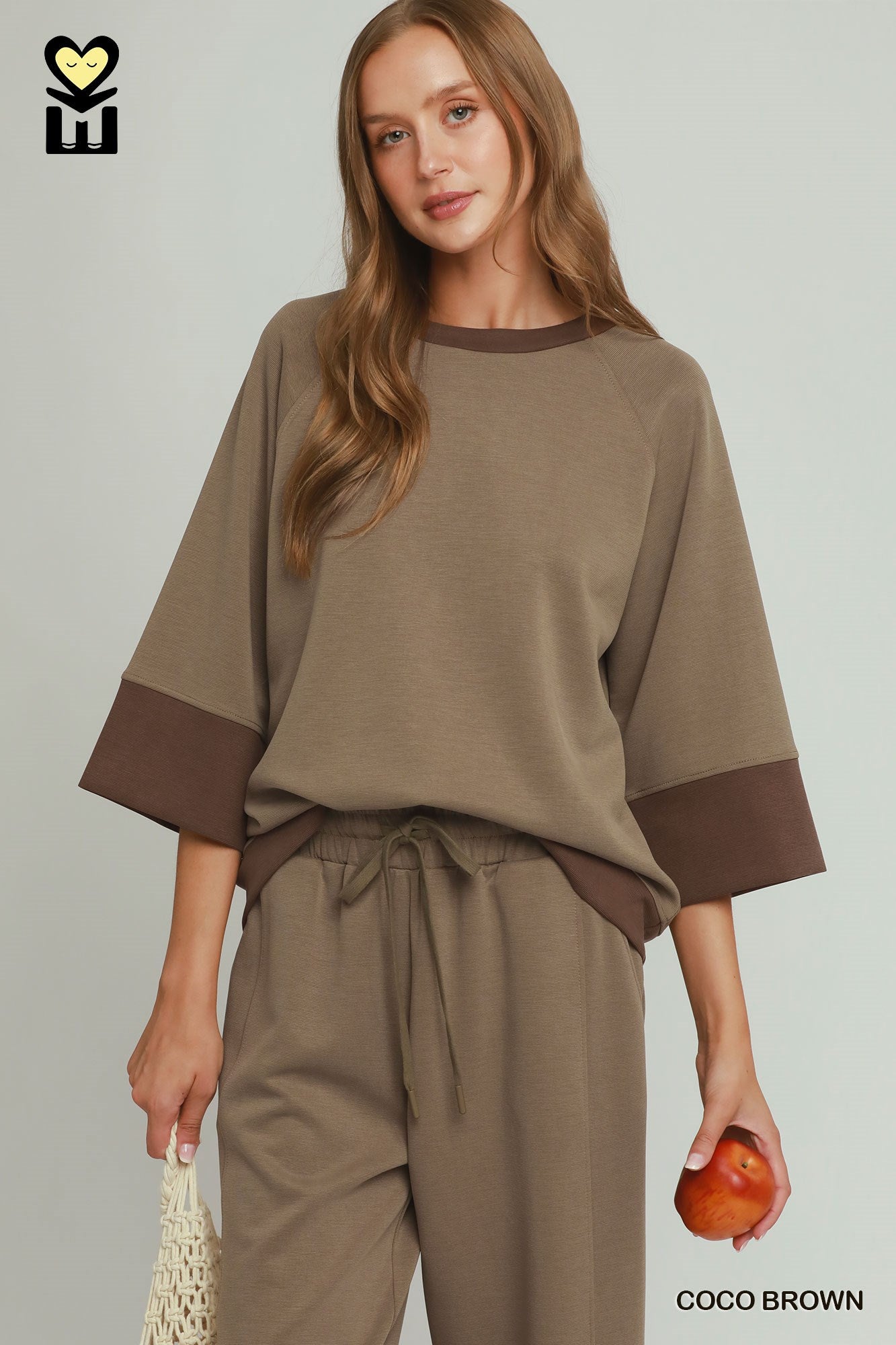 Cloud Nine Contrast Top – Coco Brown