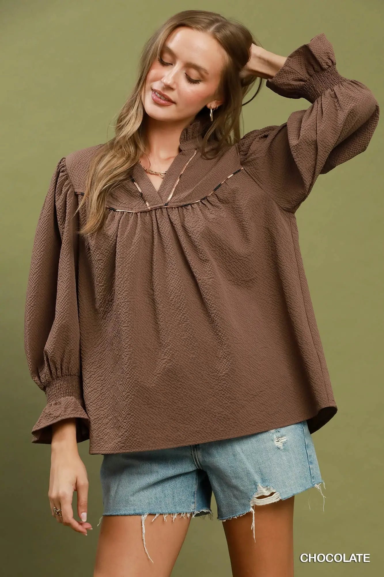 Chocolate Charm Babydoll Top