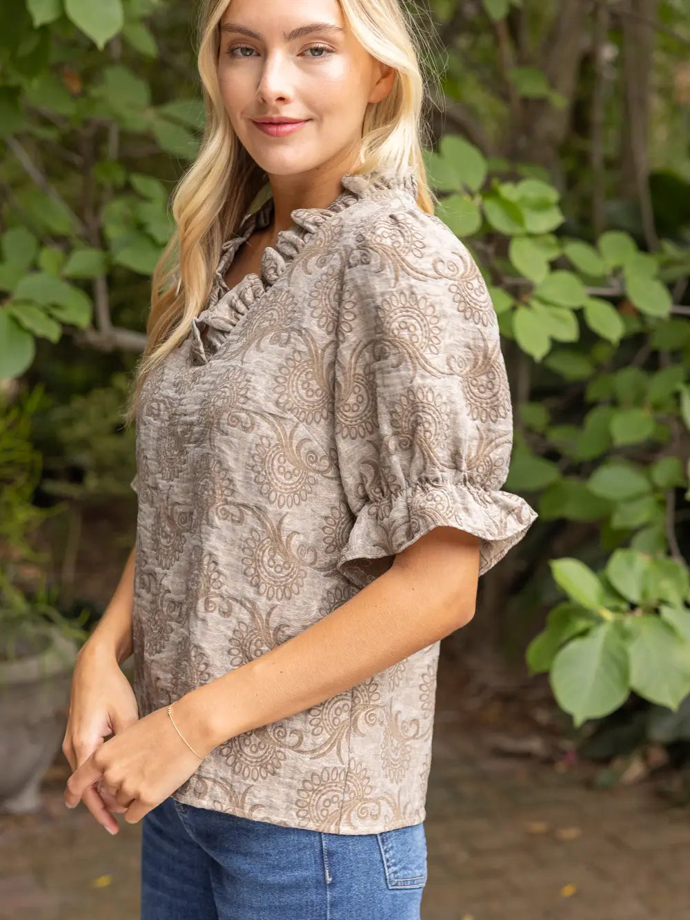 Soft Paisley Jacquard Top
