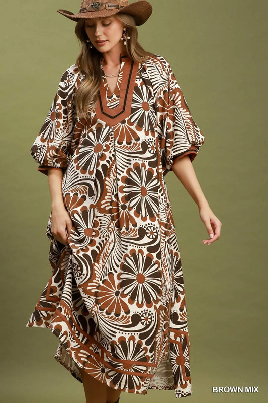 Boho Bloom Midi Dress