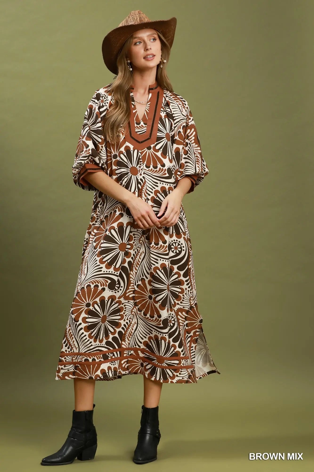 Boho Bloom Midi Dress