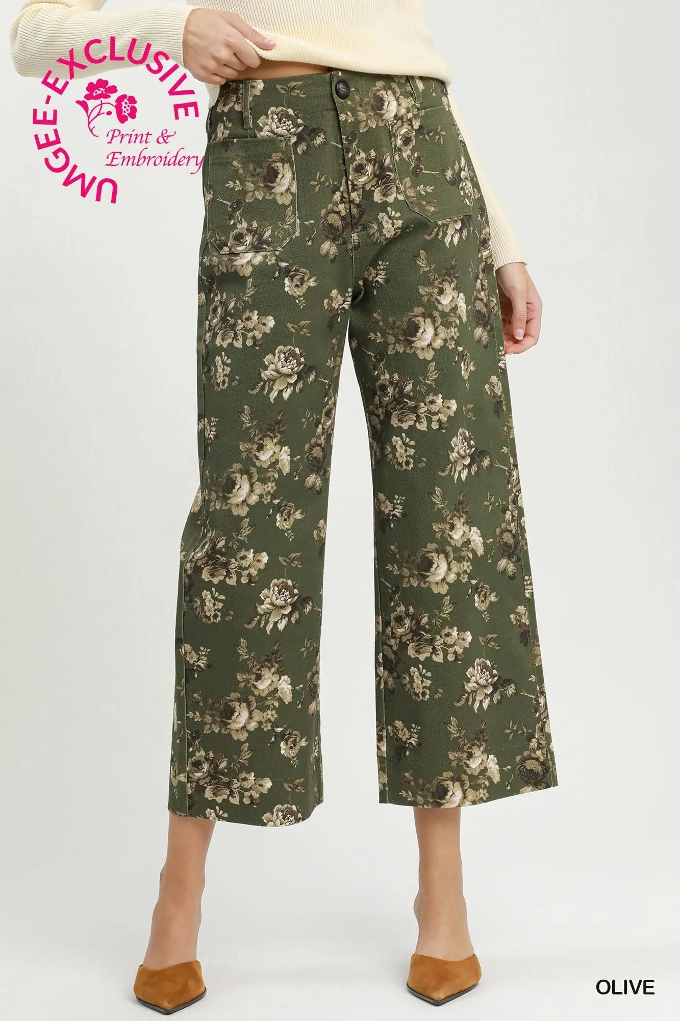 Olive Garden Cropped Pants