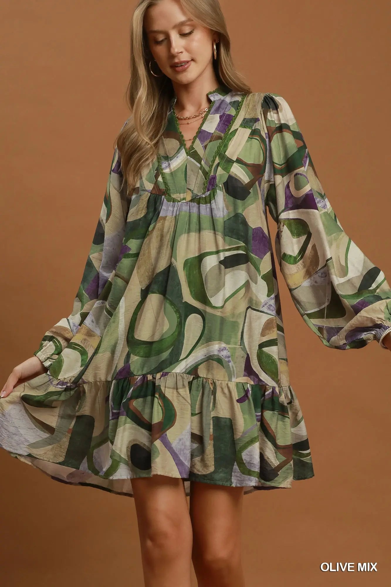 The Painted Canyon Dress – Olive Mix