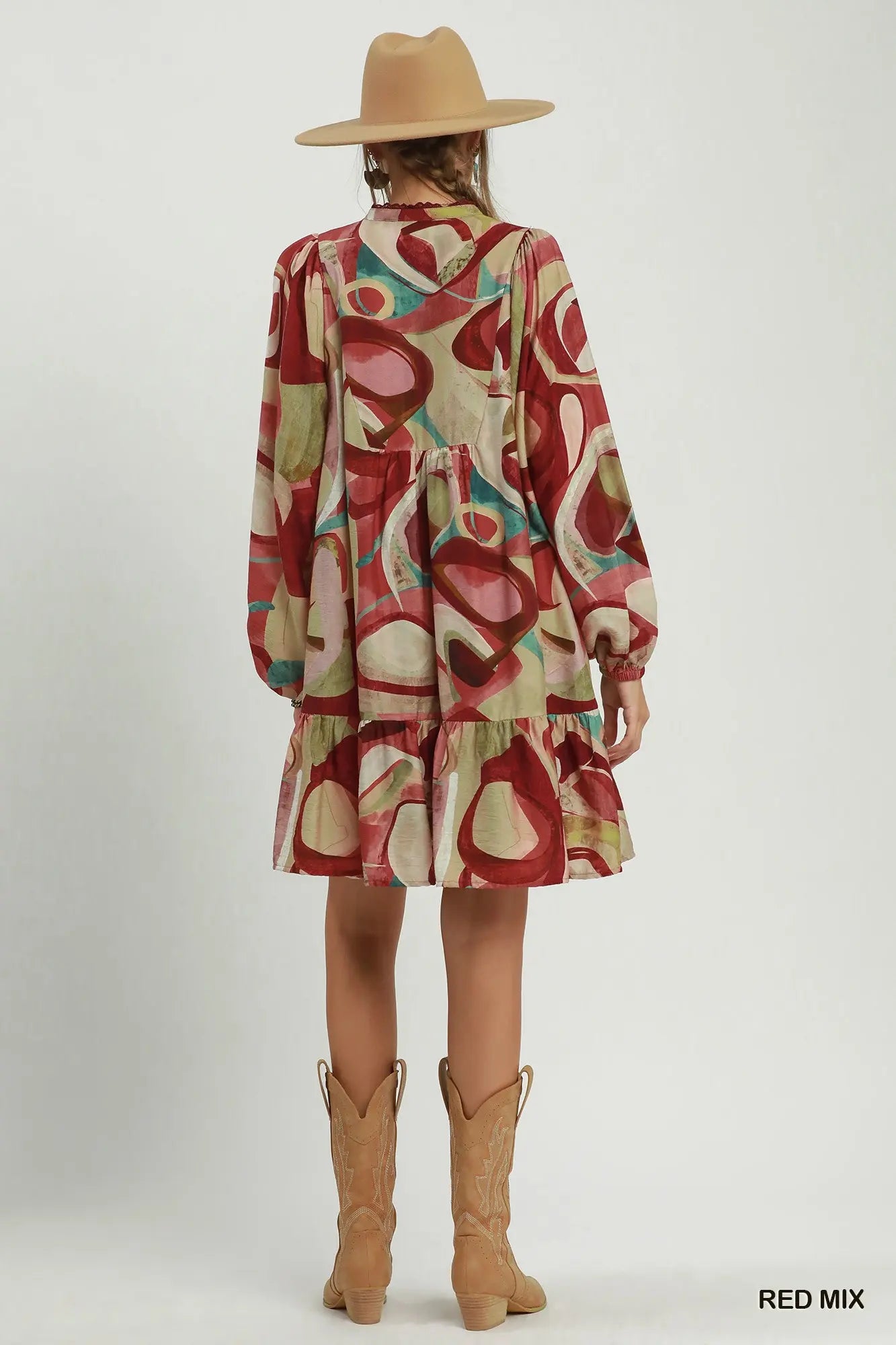 The Painted Canyon Dress - Red Mix
