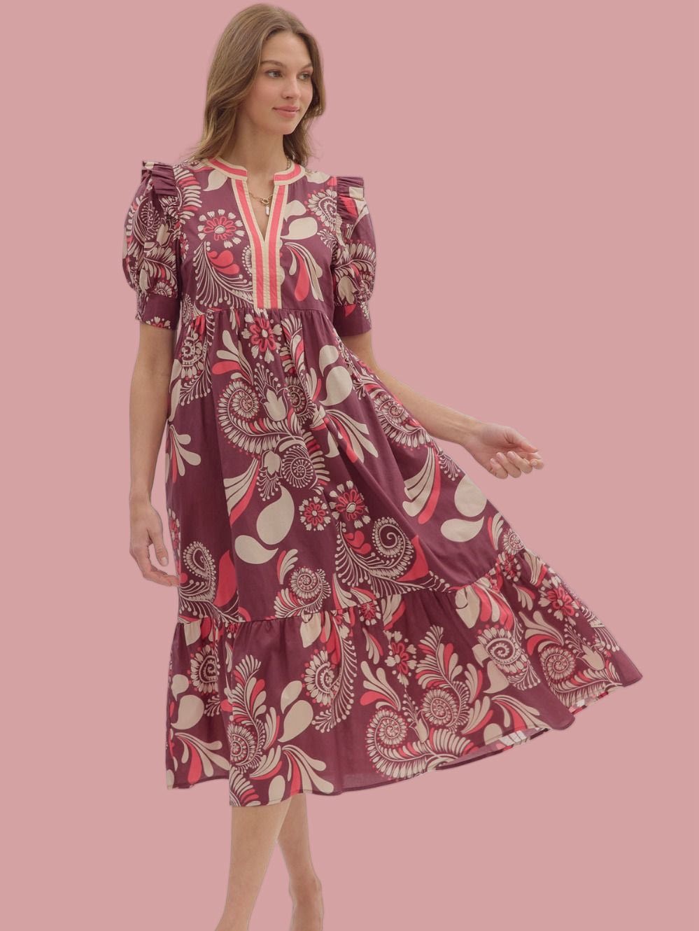 The Meadow Grace Paisley Midi Dress