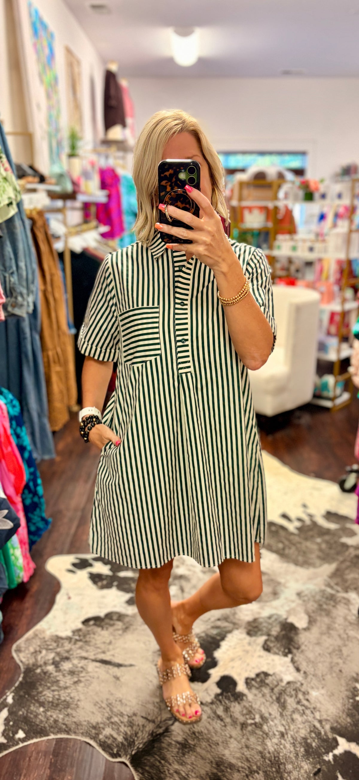Green With Envy Shirt Dress