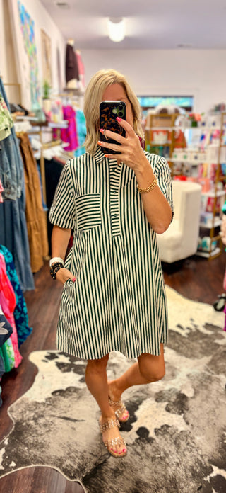 Green With Envy Shirt Dress