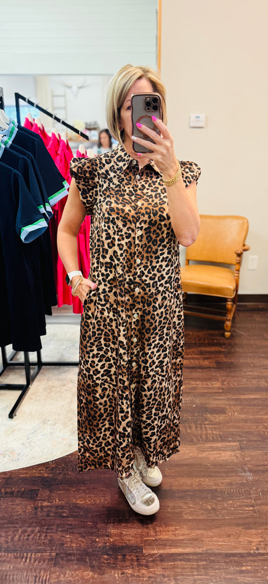 Wild Grace Leopard Midi Dress