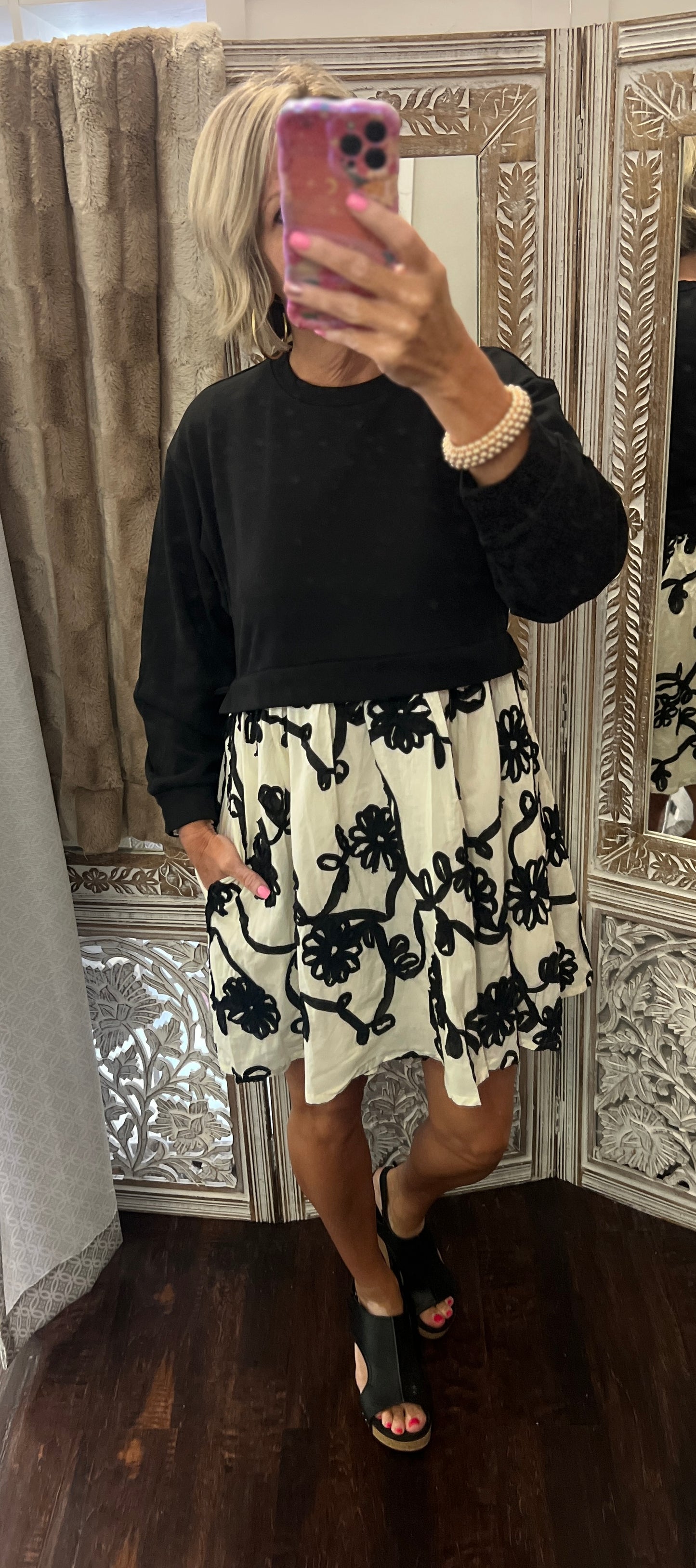 The Tatum Contrast Floral Dress
