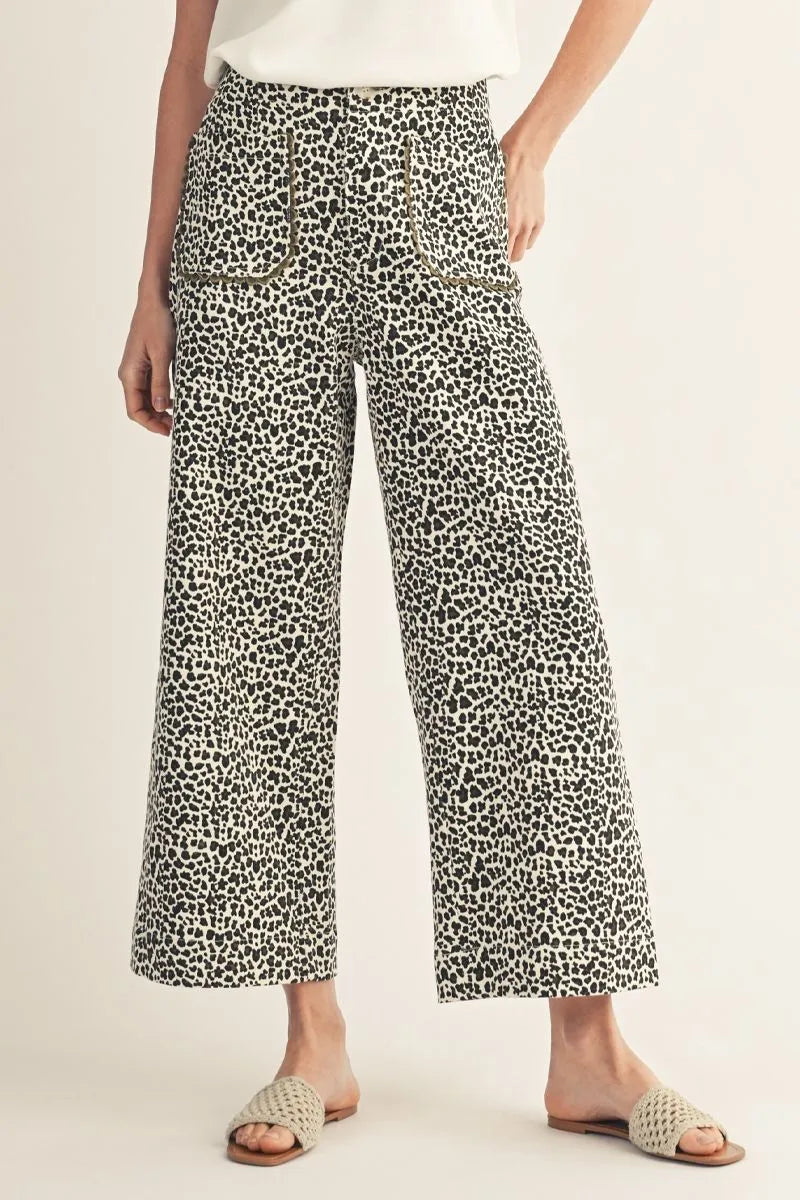 Spot On Leopard Wide Leg Pants