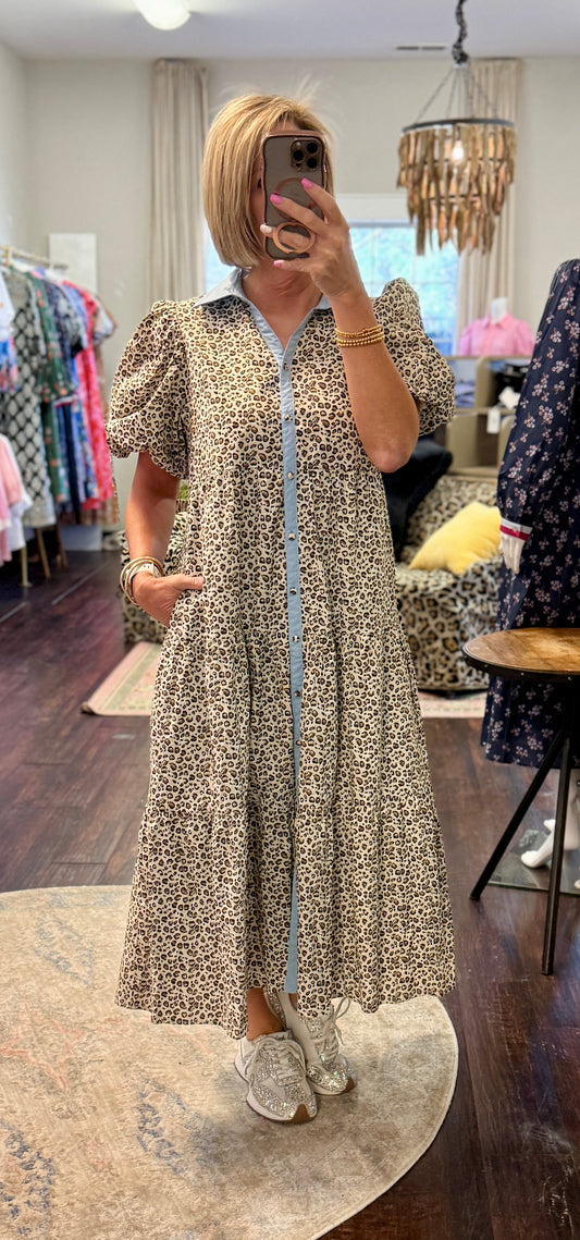 Spotted Serenity Midi Dress