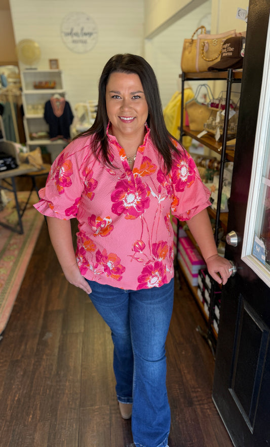 The Pink Garden Top - Curvy