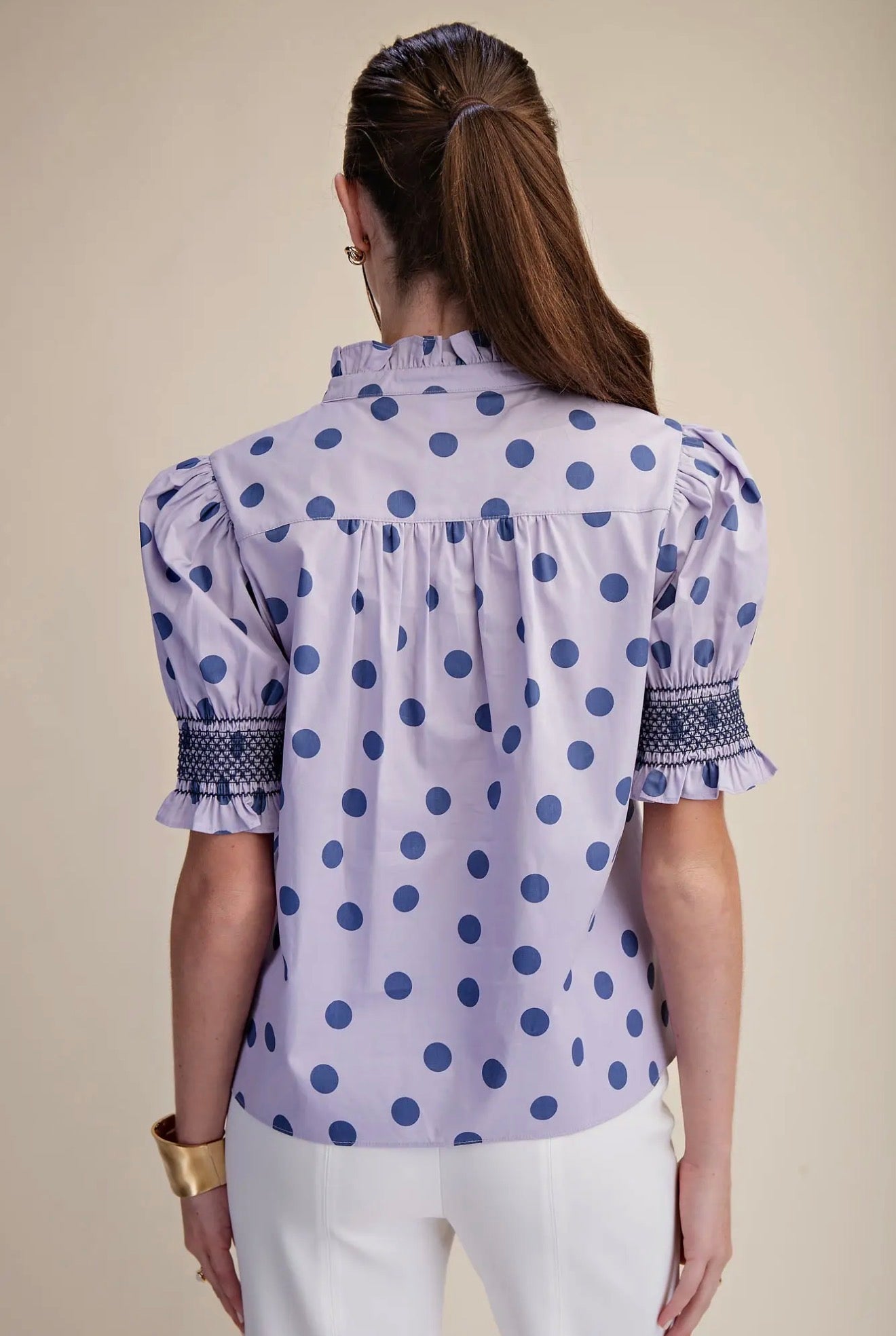The Violet Polka Dot Top