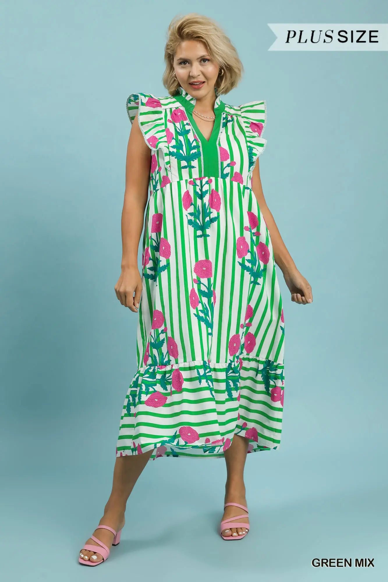 The Coastal Garden Midi Dress – Curvy