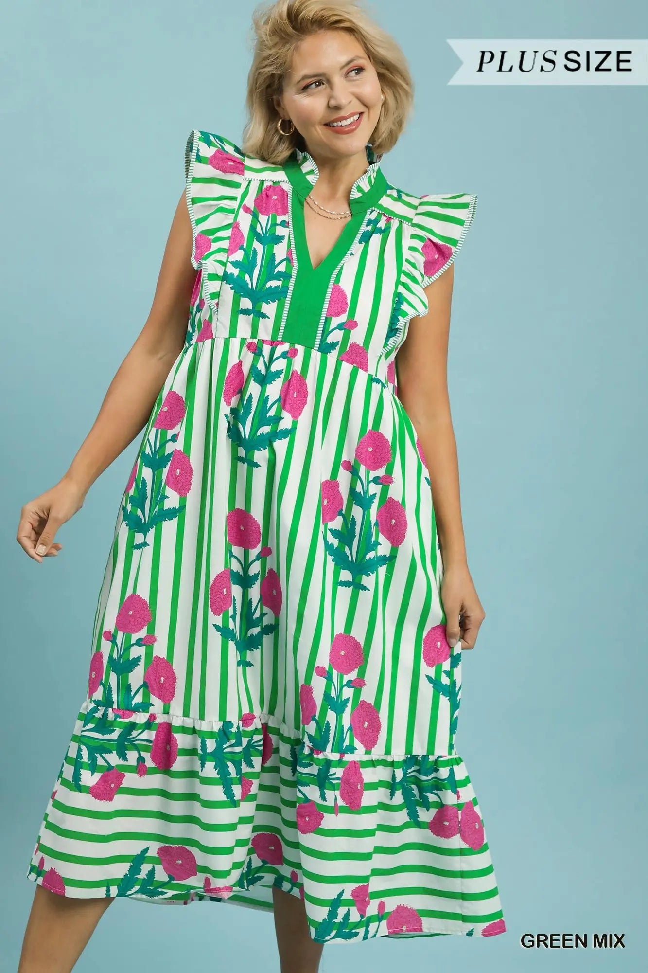 The Coastal Garden Midi Dress – Curvy