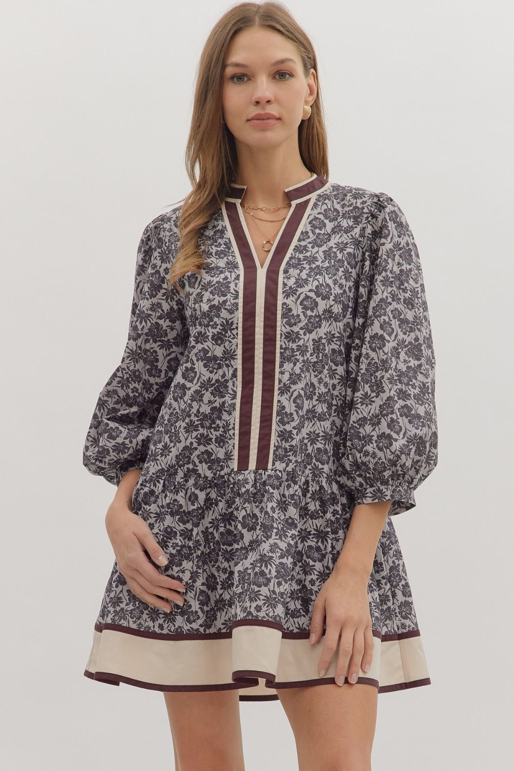 The Wren Floral Trim Dress