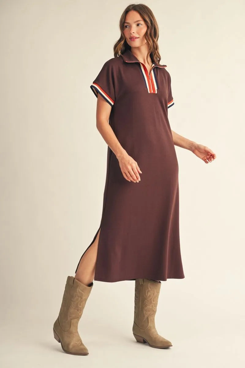 Weekend Luxe Zip Midi Dress
