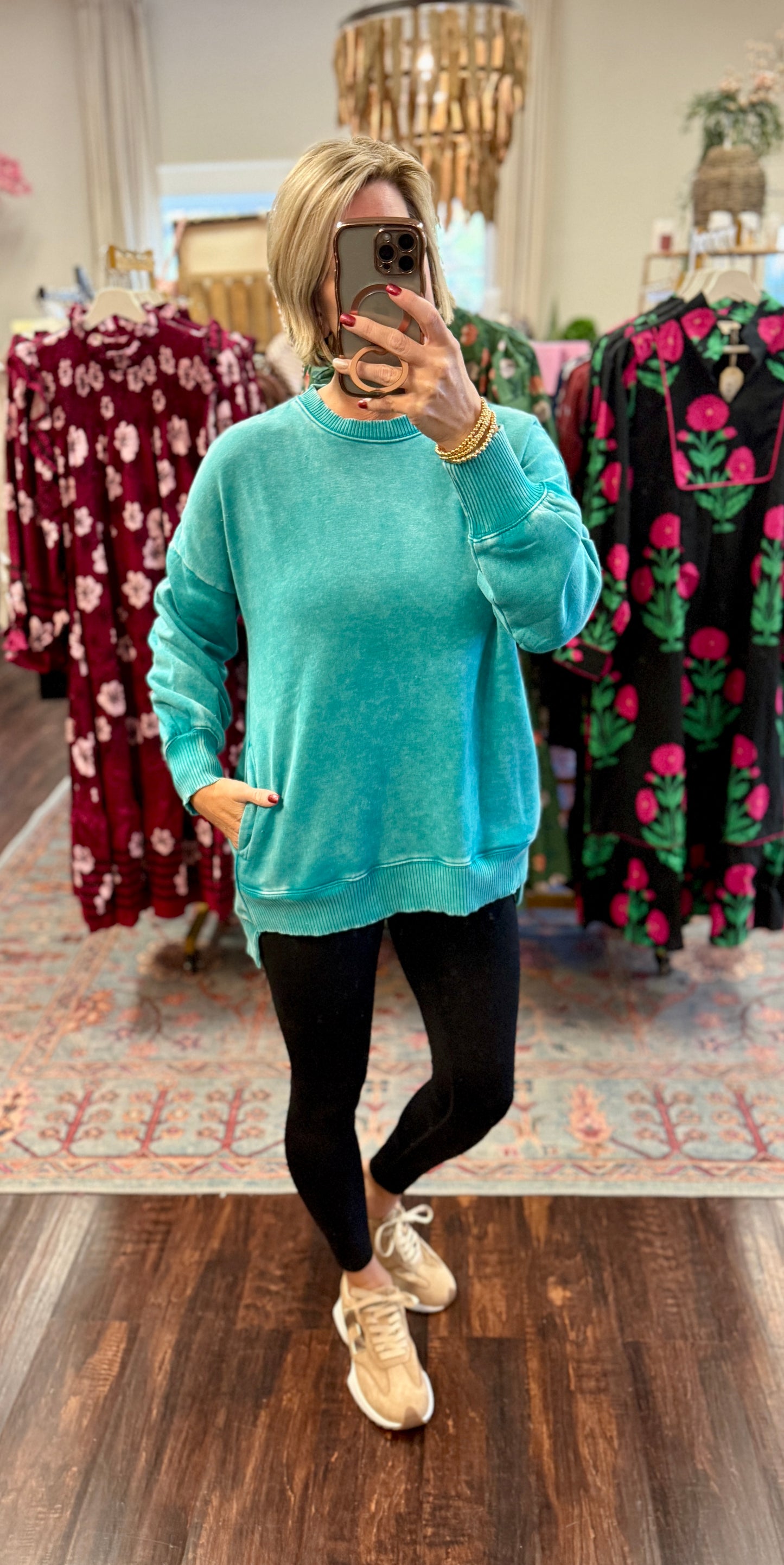 The Cozy Drift Acid-Wash Pullover (Multiple Color Options)