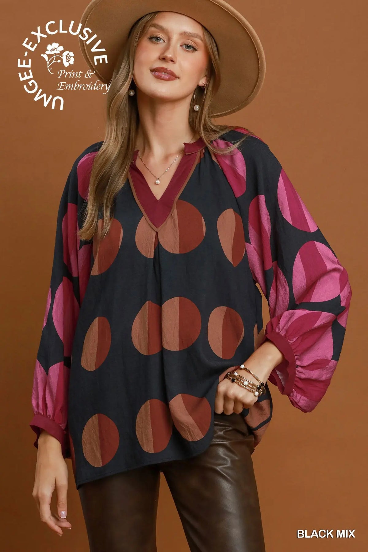 The Marlowe Dot Top — Black Mix