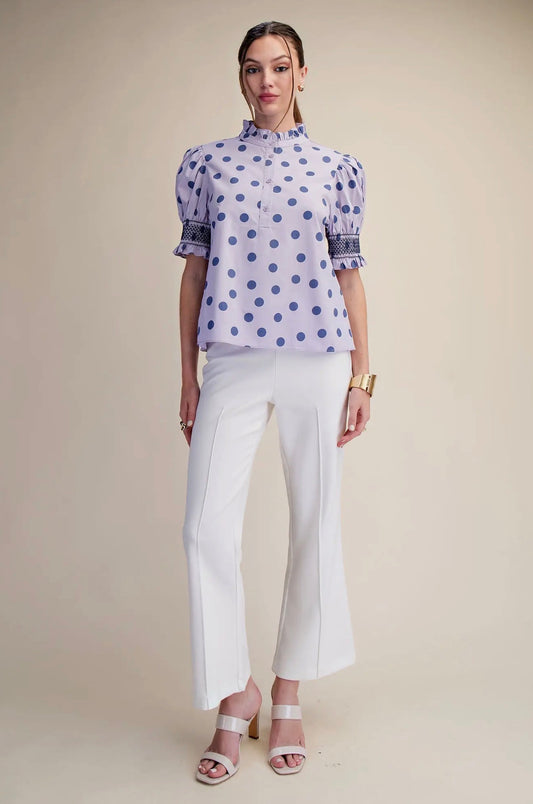 The Violet Polka Dot Top