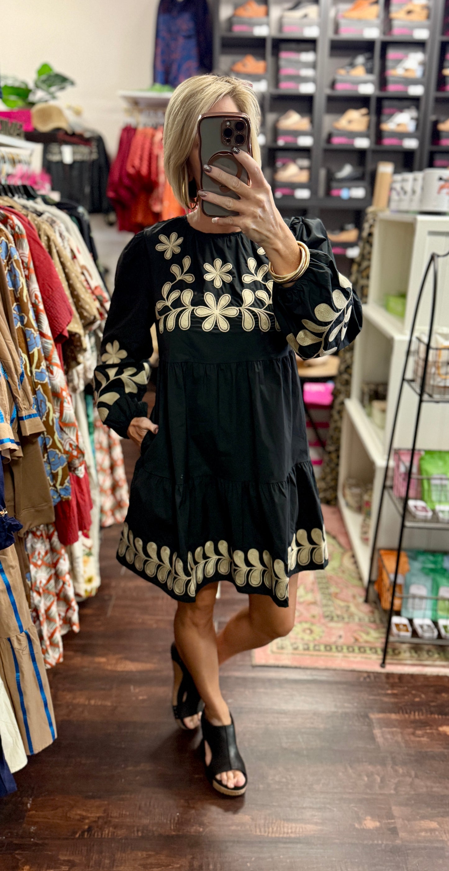 The Hazel Embroidered Mini Dress