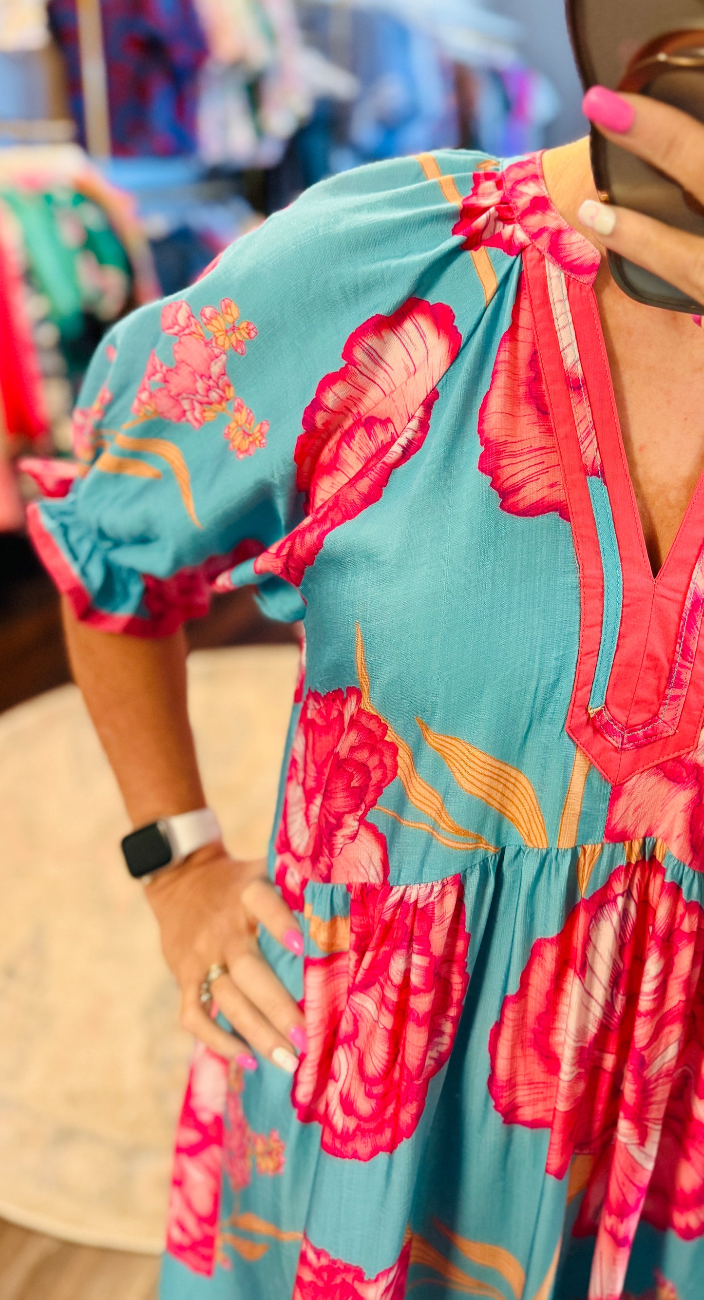 The Coral Bloom Maxi Dress