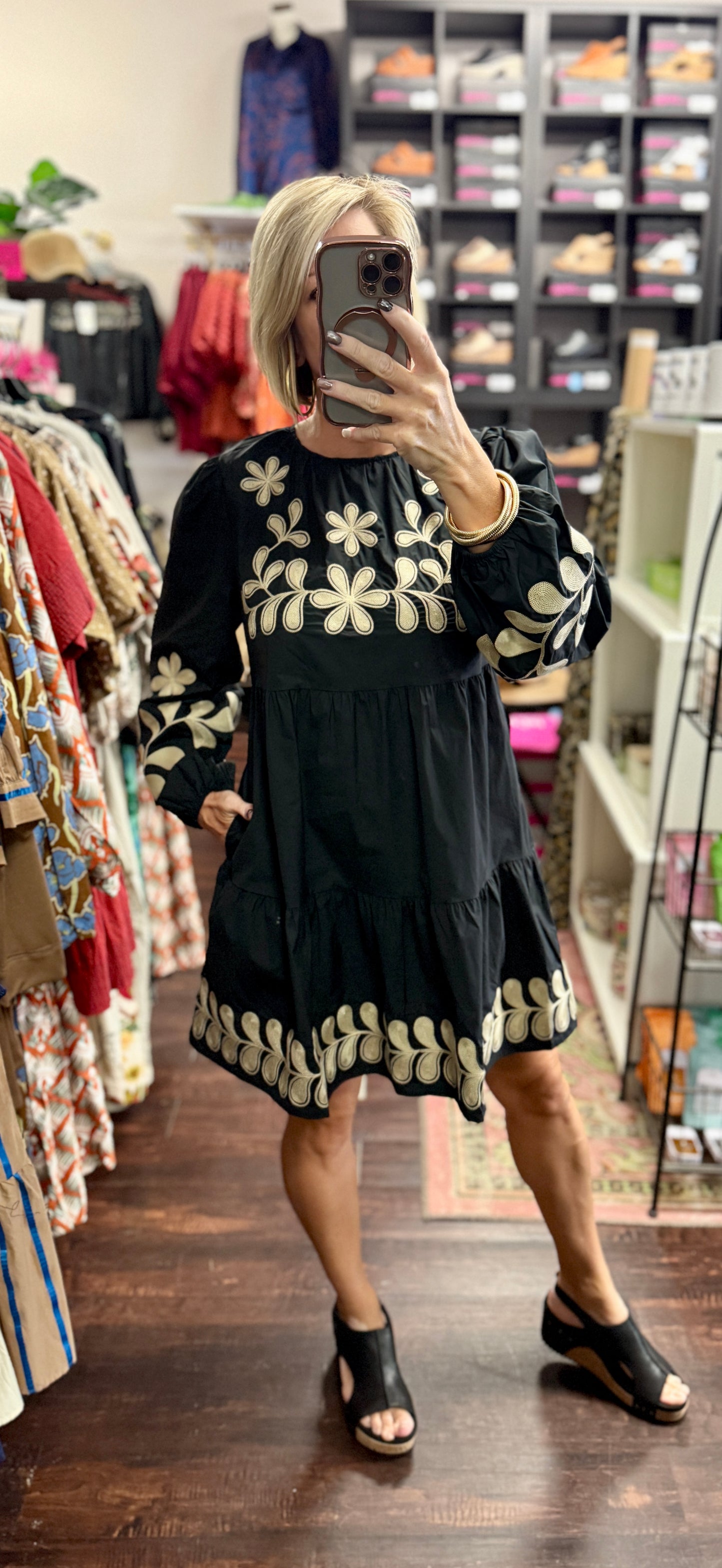 The Hazel Embroidered Mini Dress