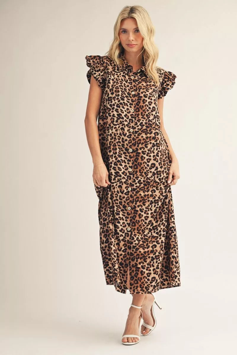 Wild Grace Leopard Midi Dress