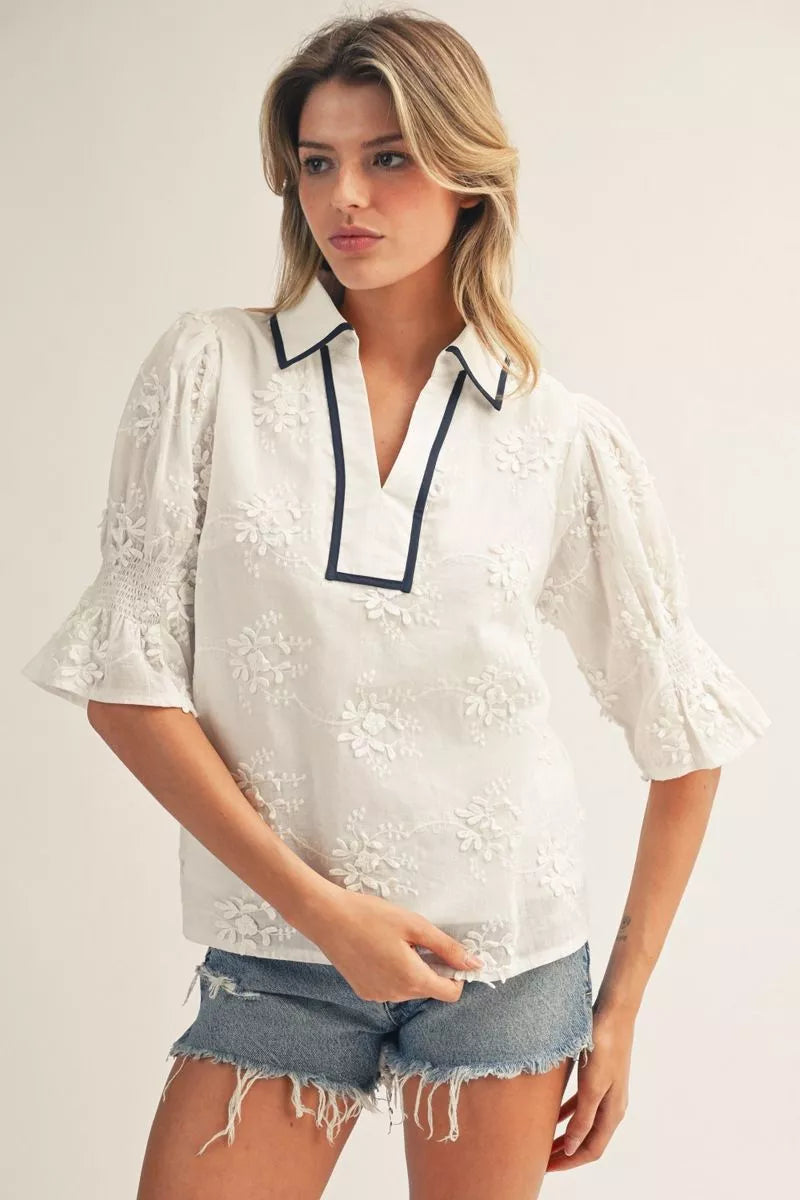 The Eleanor Embroidered Blouse