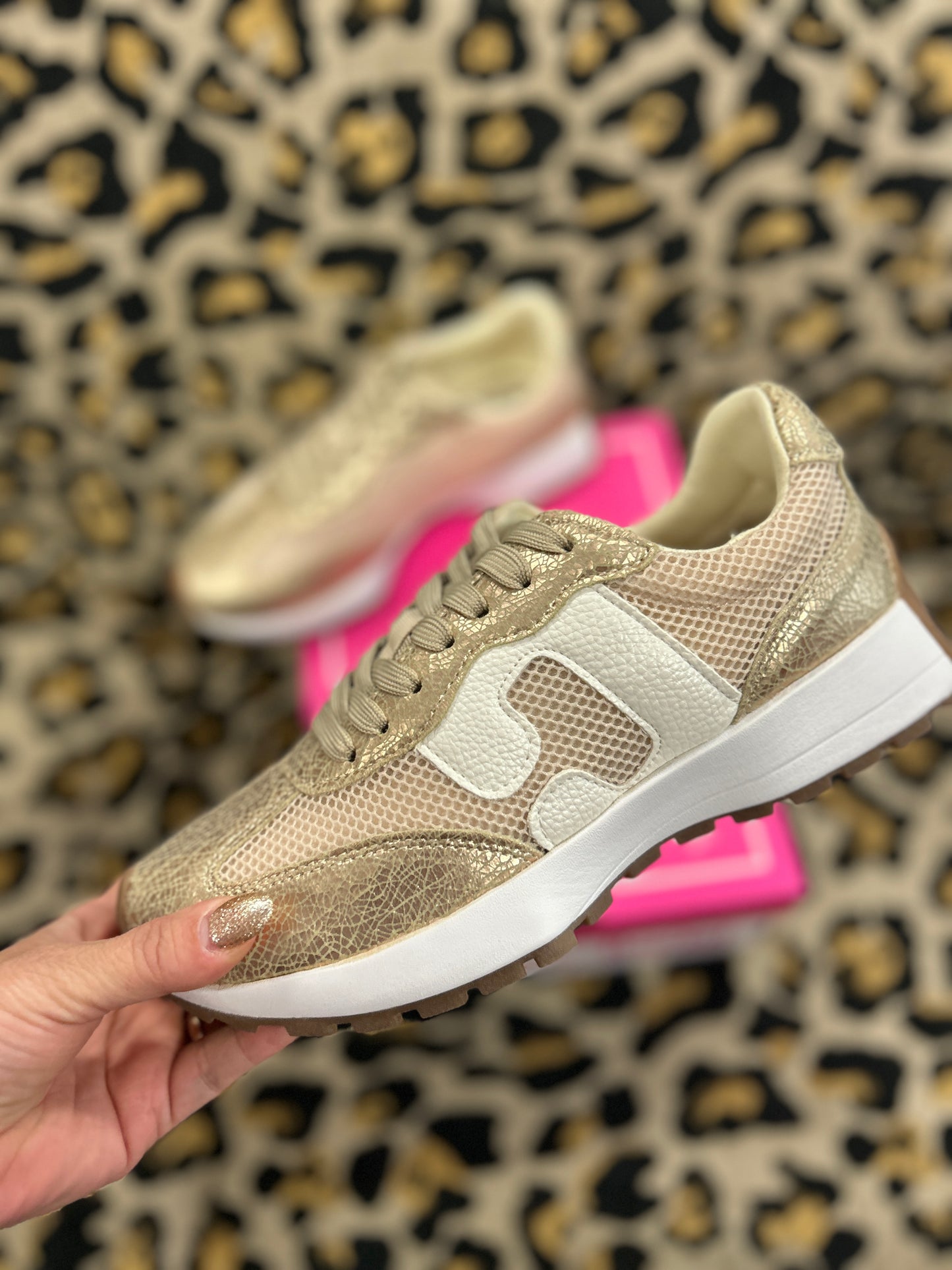 Corkys No Prob Sneaker – Gold Crinkle Metallic