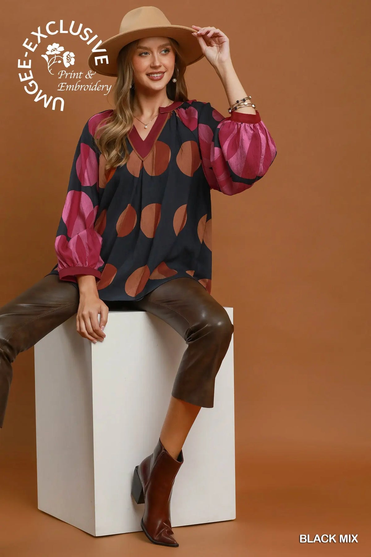 The Marlowe Dot Top — Black Mix