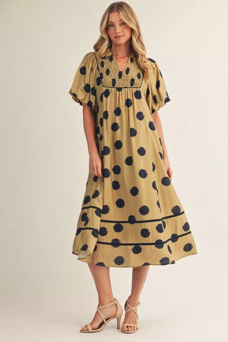 Golden Hour Dot Midi Dress