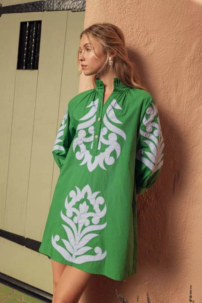 Emerald Elegance Shift Dress