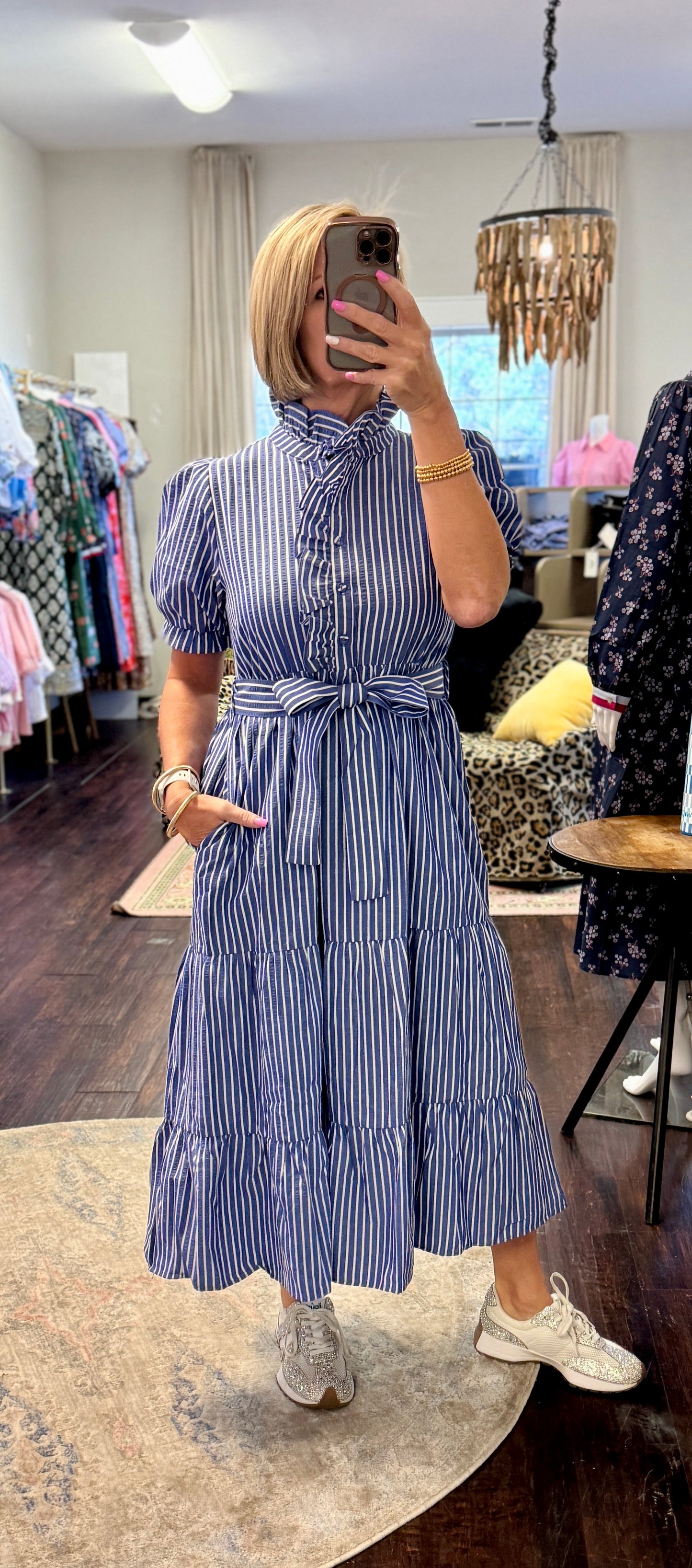 The Bluebell Stripe Midi Dress