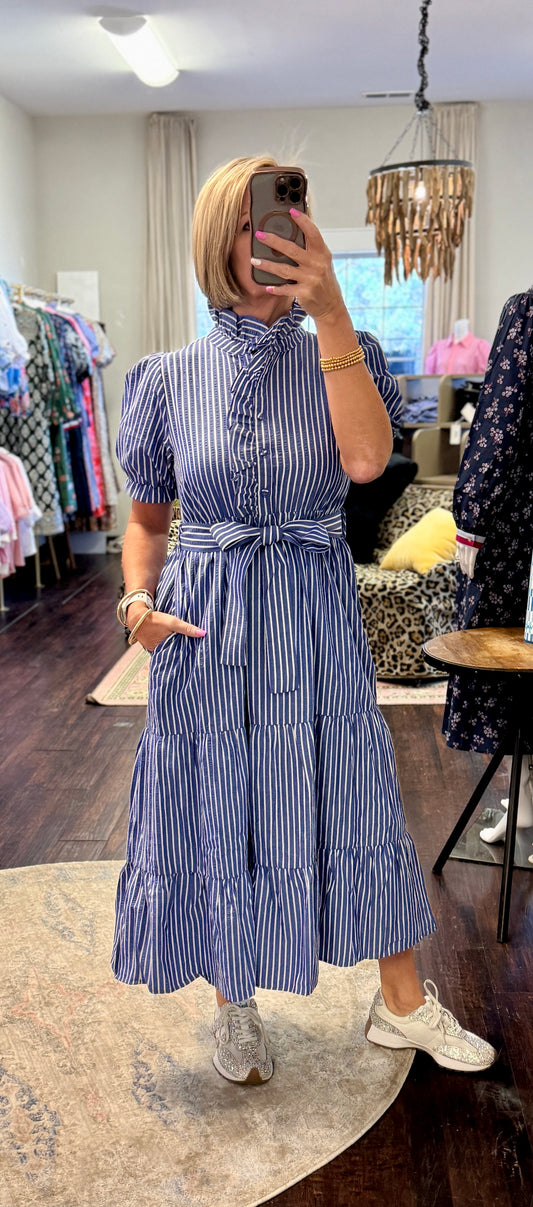 The Bluebell Stripe Midi Dress