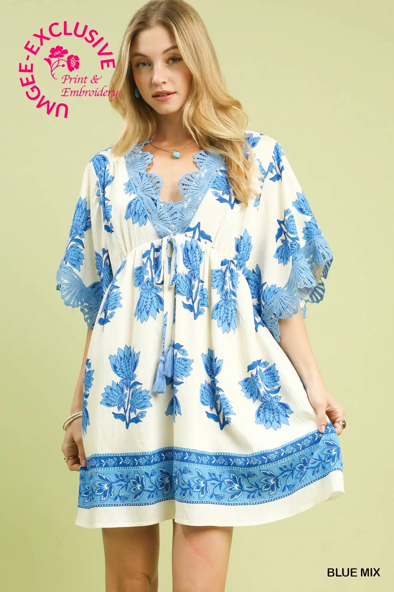 The Blue Haven Lace Appliqué Dress